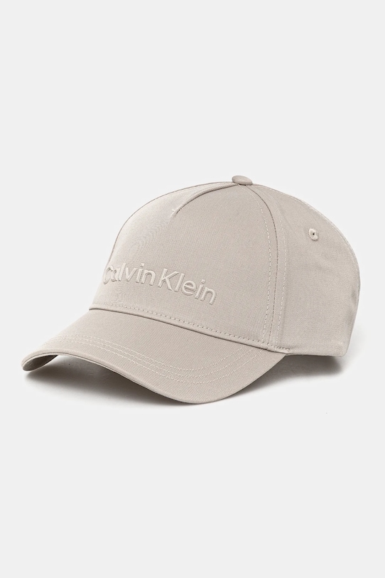 

Хлопковая кепка с козырьком Calvin Klein, бежевый