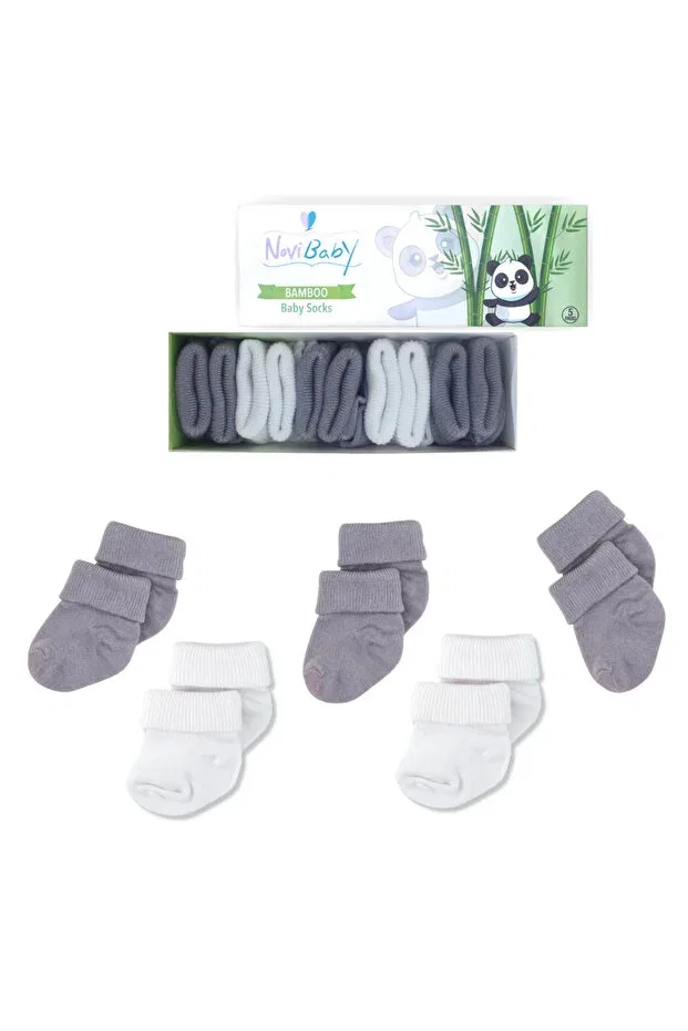 Детские носки для новорожденных хлопковые 5 шт Basics Novibaby, Cloudy