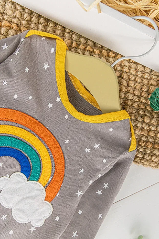 Детский комбинезон с принтом Rainbow patterned Babymod, Brown — фото 3