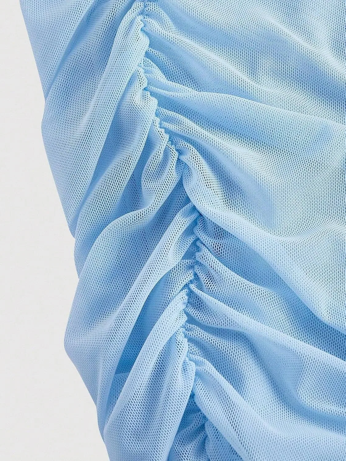 Женское элегантное платье миди с асимметрией Bodycon, Blue — фото 3