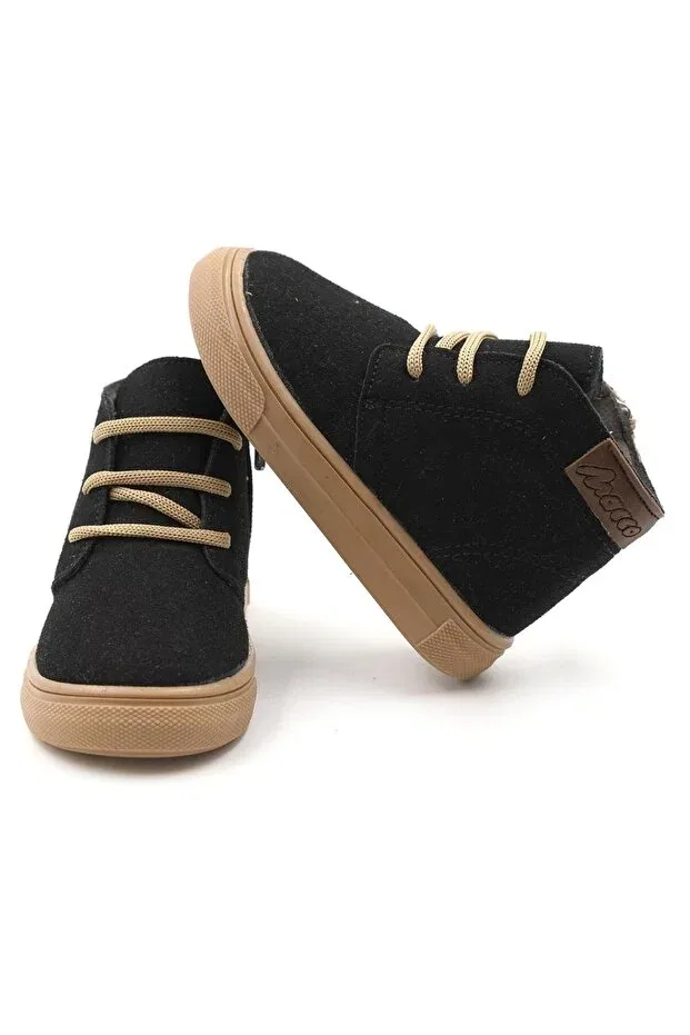 Детские ботинки для девочек с принтом Dusty orthopedic zip-up lace-up girls-boys kids boots shoes Generic Brands, Black — фото 2