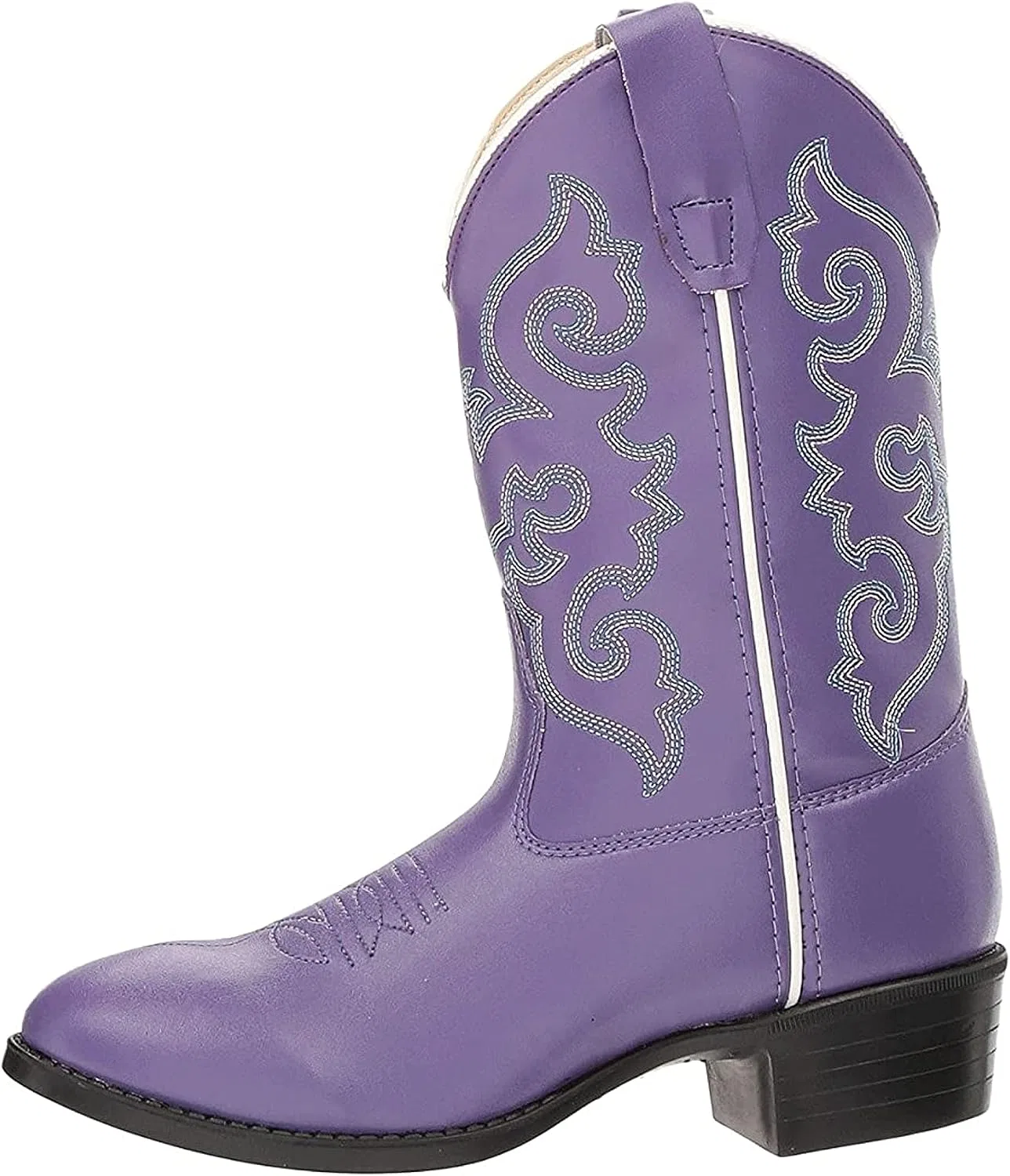 Детские сапоги для девочек с принтом Old West Cowboy Boots Girls Stitching Pull Straps PVC Purple VR9125 Old West Kids Boots, Purple — фото 2