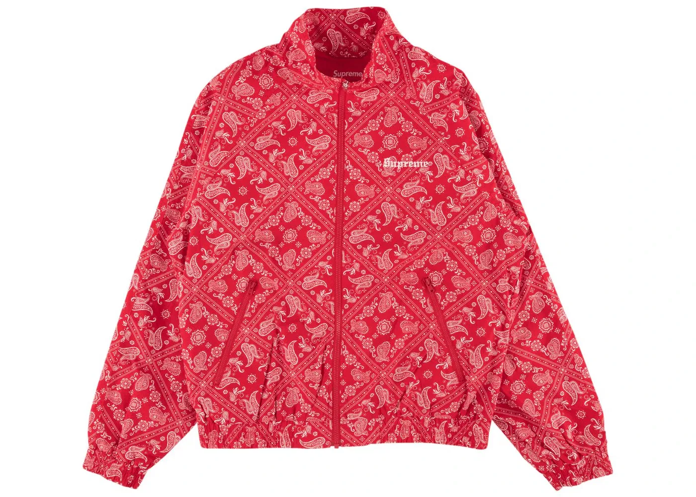 Мужская куртка с принтом Supreme Bandana Track Jacket, Red