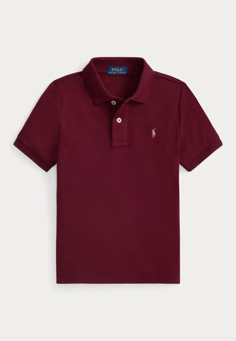 Мягкая хлопковая рубашка поло 7-14 лет - рубашка поло Polo Ralph Lauren, Classic Wine