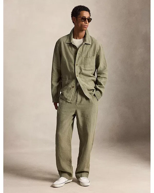 Мужская куртка льняная Polo Ralph Lauren, зеленый — фото 2