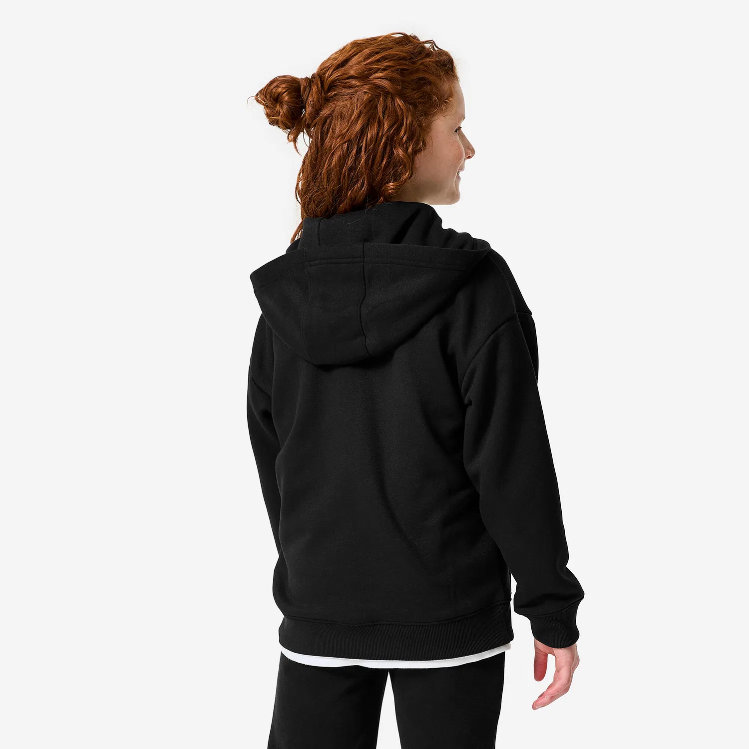 Детское худи свободного кроя Decathlon, Черный — фото 4