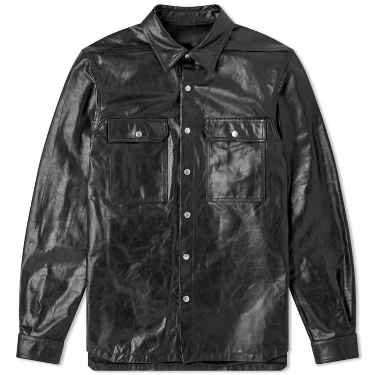 

Куртка-рубашка Rick Owens Leather, черный