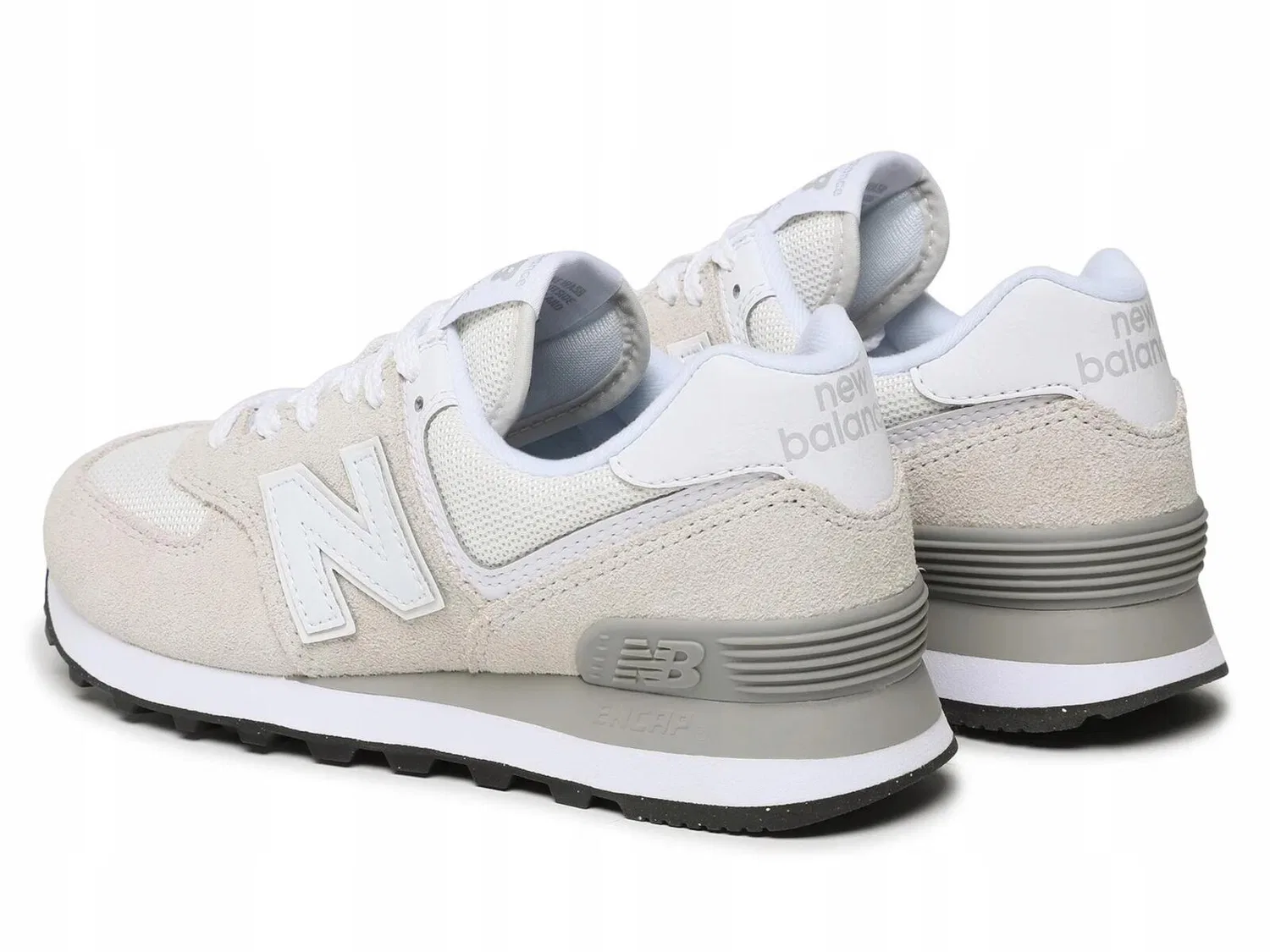 Детские кожаные кроссовки New Balance 574, Beige — фото 4