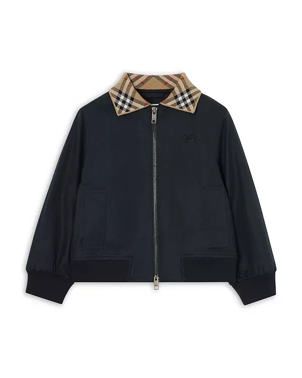 Детский жакет-бомбер для девочек Hayfield Bomber Jacket Burberry, Navy Black