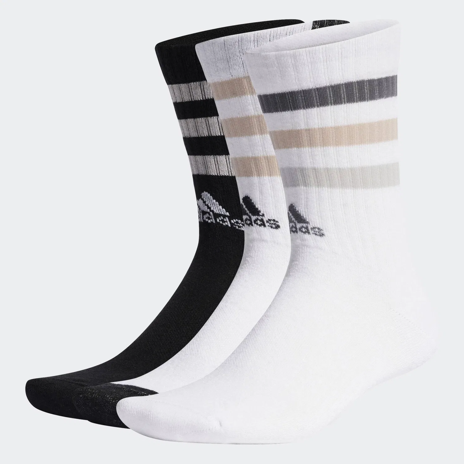 Мужские носки с 3 полосками Bold 3-Streifen Cushioned Crew, Adidas, Цвет Weiss Schwarz — фото 2