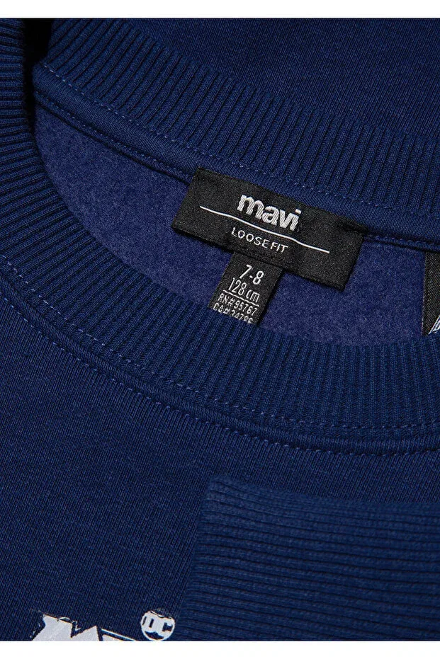 Детские свитшот с принтом Metal Force Printed Mavi, Navy Blue-70491 — фото 4