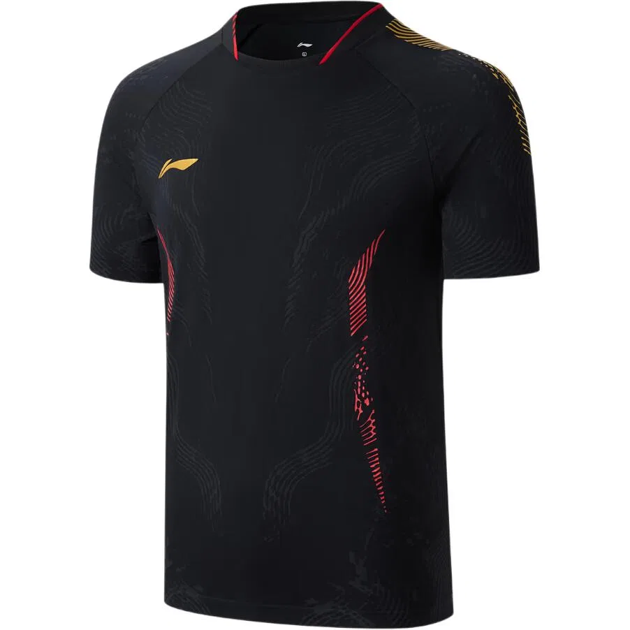 Детская футболка для бадминтона с круглым вырезом Black Li-Ning