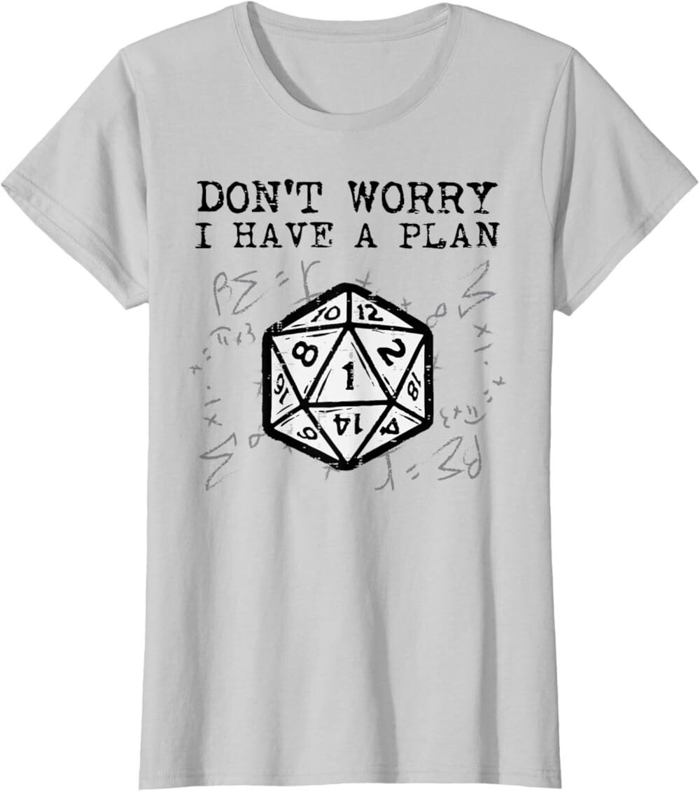 

Женская футболка RPG Gamer Dont Worry I Have Plan, светло-серый