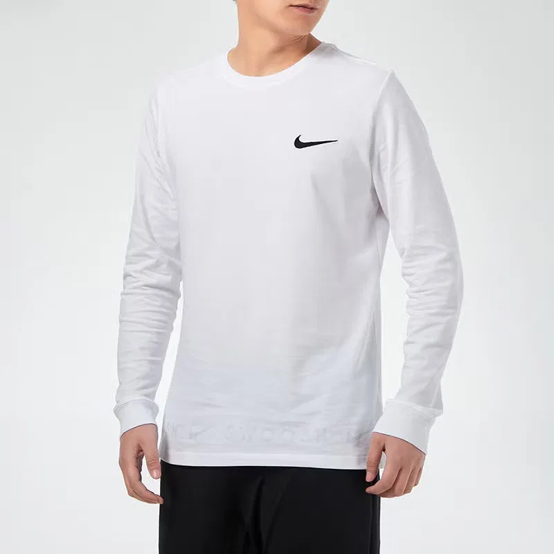 Лонгслив с принтом Swoosh Nike, белый — фото 3