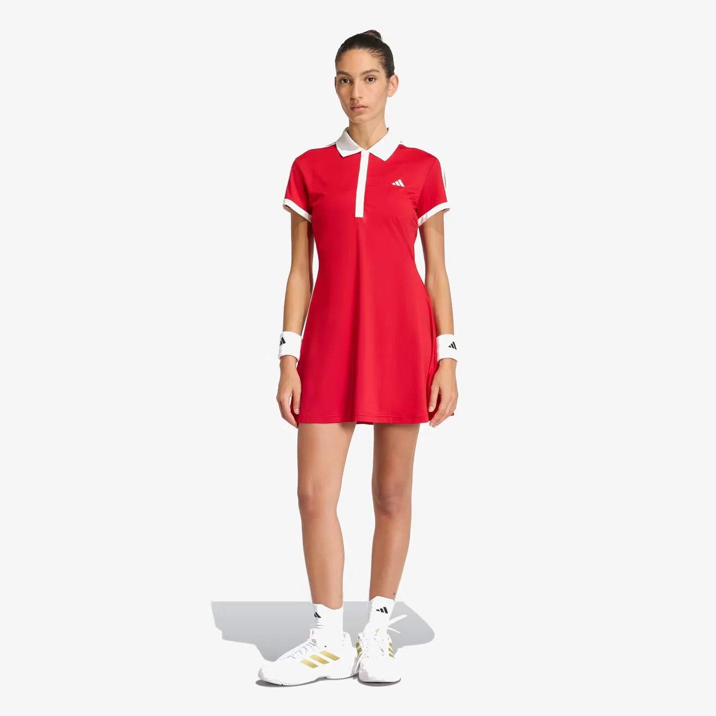 Платье-трапеция с контрастными полосами Tennis Classics Adidas, красный — фото 3