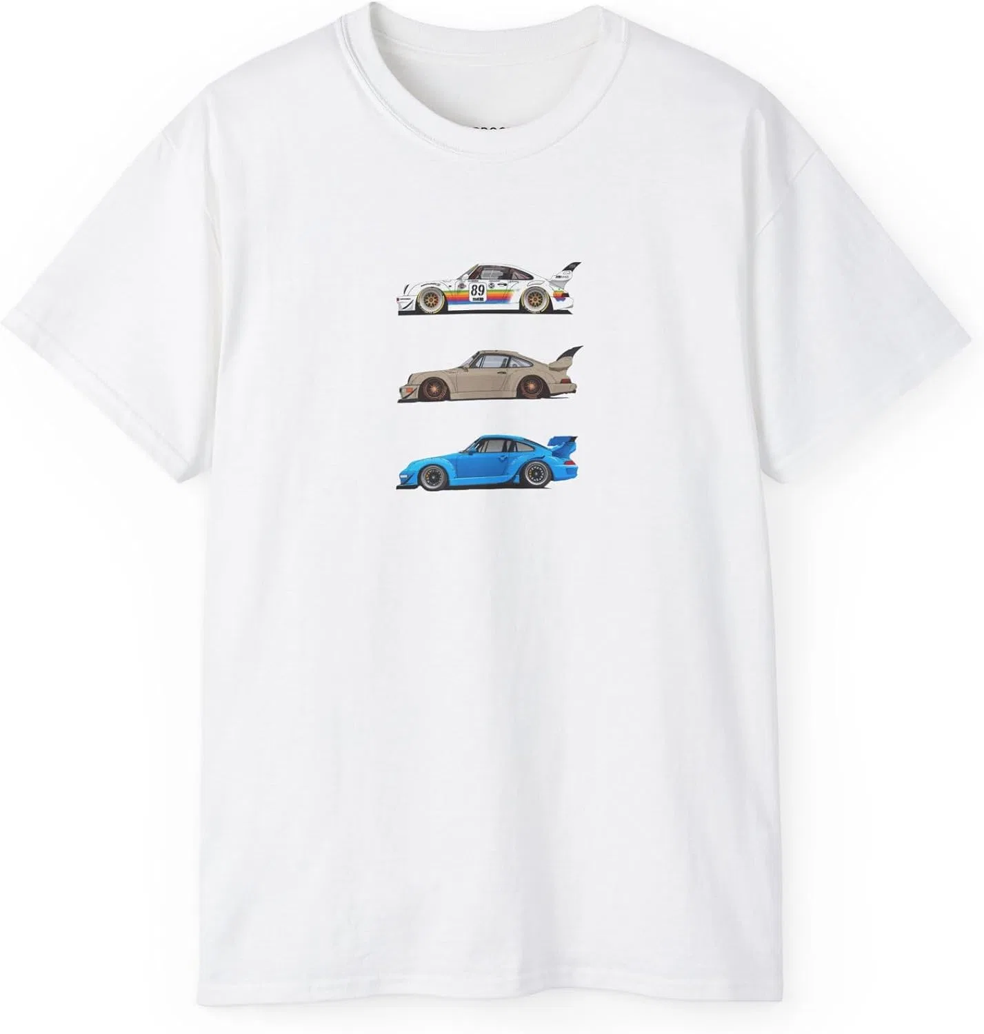 Мужская футболка с принтом Anime Car, белый