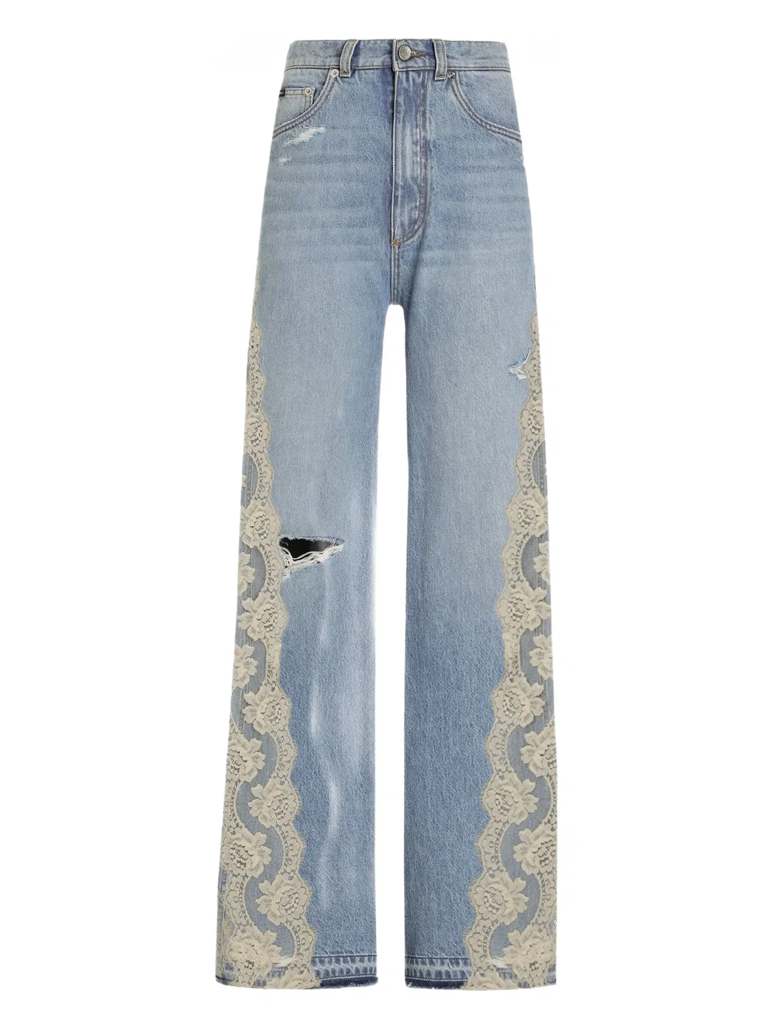 Джинсы с кружевными панелями Dolce & Gabbana, синий