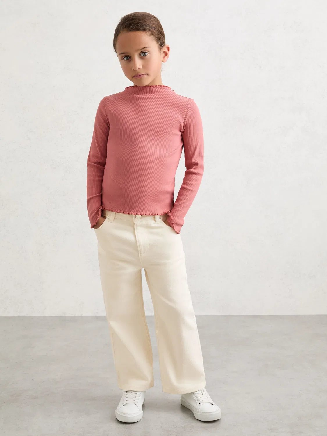 Джинсы Reiss Ecru Sky, широкие, для девочек, цвет Ecru — фото 3