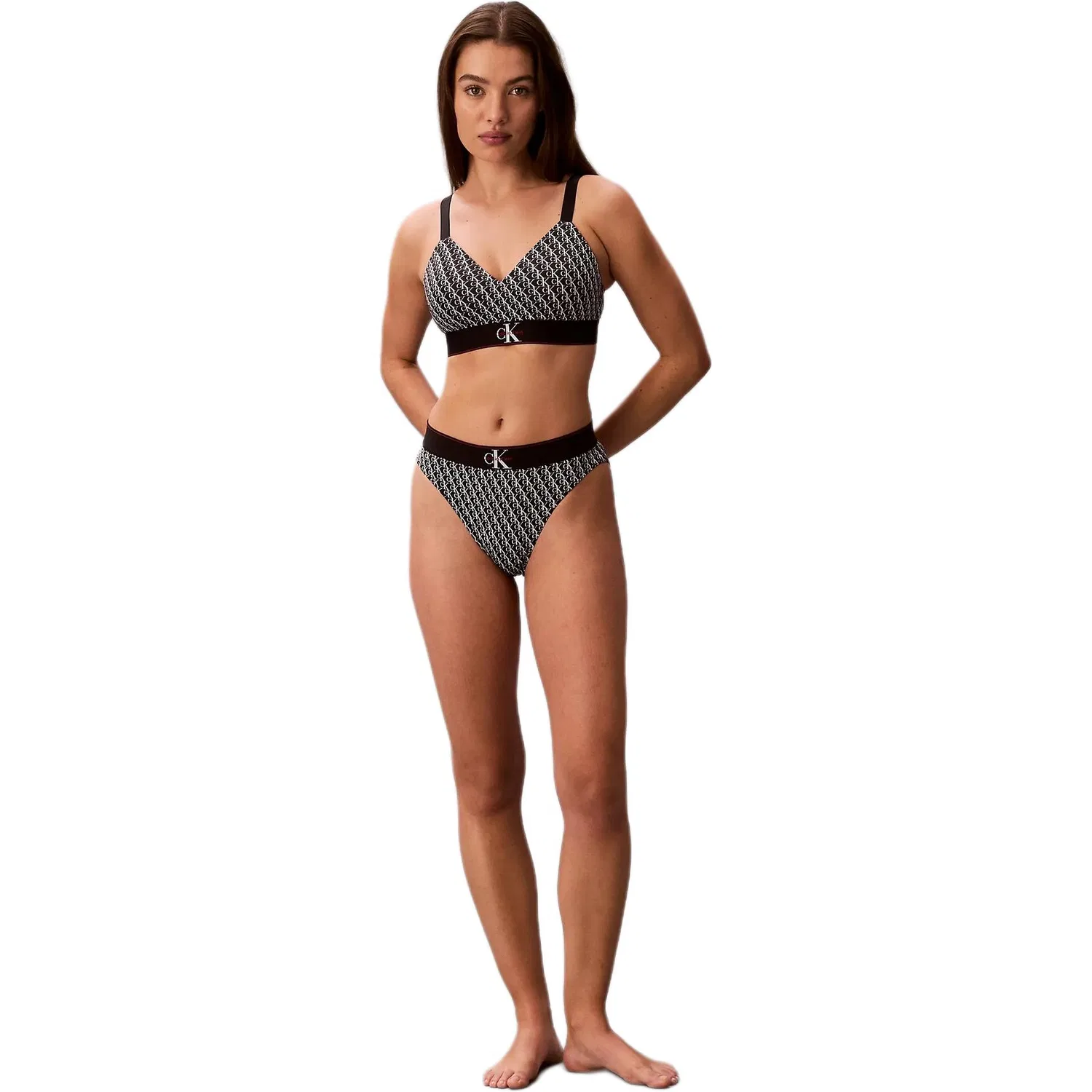 Женский бюстгальтер с логотипом Mini Stepping Logo Black, Calvin Klein, Black