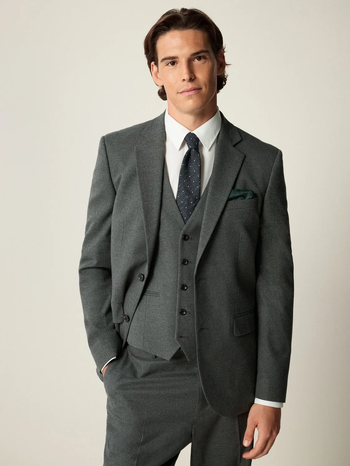 Пиджак серый, Slim Fit Next, серый