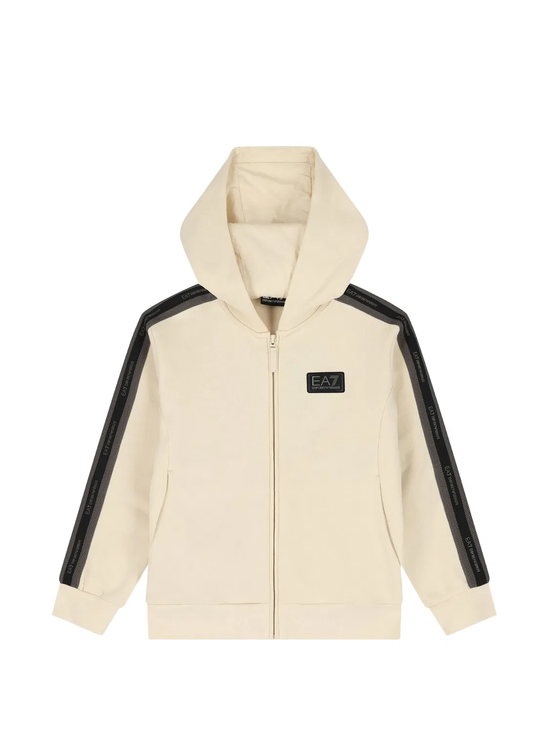 Худи с нашивкой-логотипом Ea7 Emporio Armani, нейтральные цвета