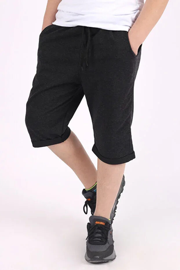 Детские шорты для мальчиков хлопковые 3-Piece boy's basic double leg pocket shorts capri Cosba Kids Wear, Black-Smoked-Lacquvert — фото 3
