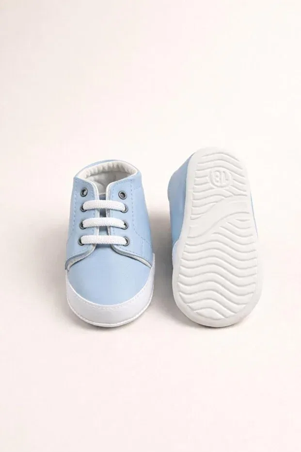 Детские пинетки для новорожденных с кожаным верхом Numix Baby Kids, Blue — фото 4