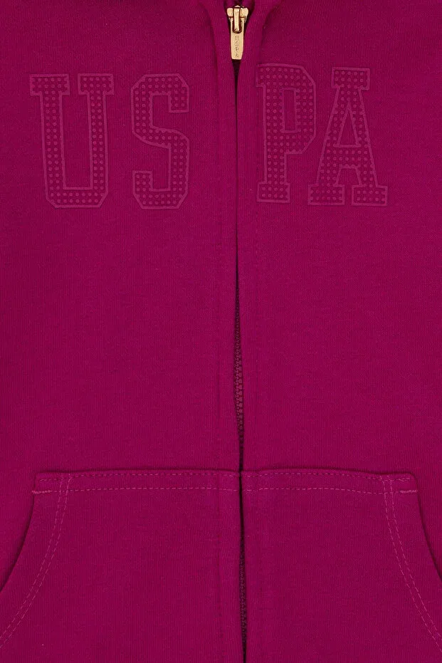 Детское худи для девочек с капюшоном U.S. Polo Assn., Fuchsia — фото 3