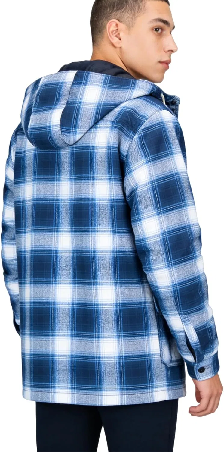 Мужская фланелевая куртка на молнии, с капюшоном, шерпа, модель Hoodies, оранжевый — фото 4