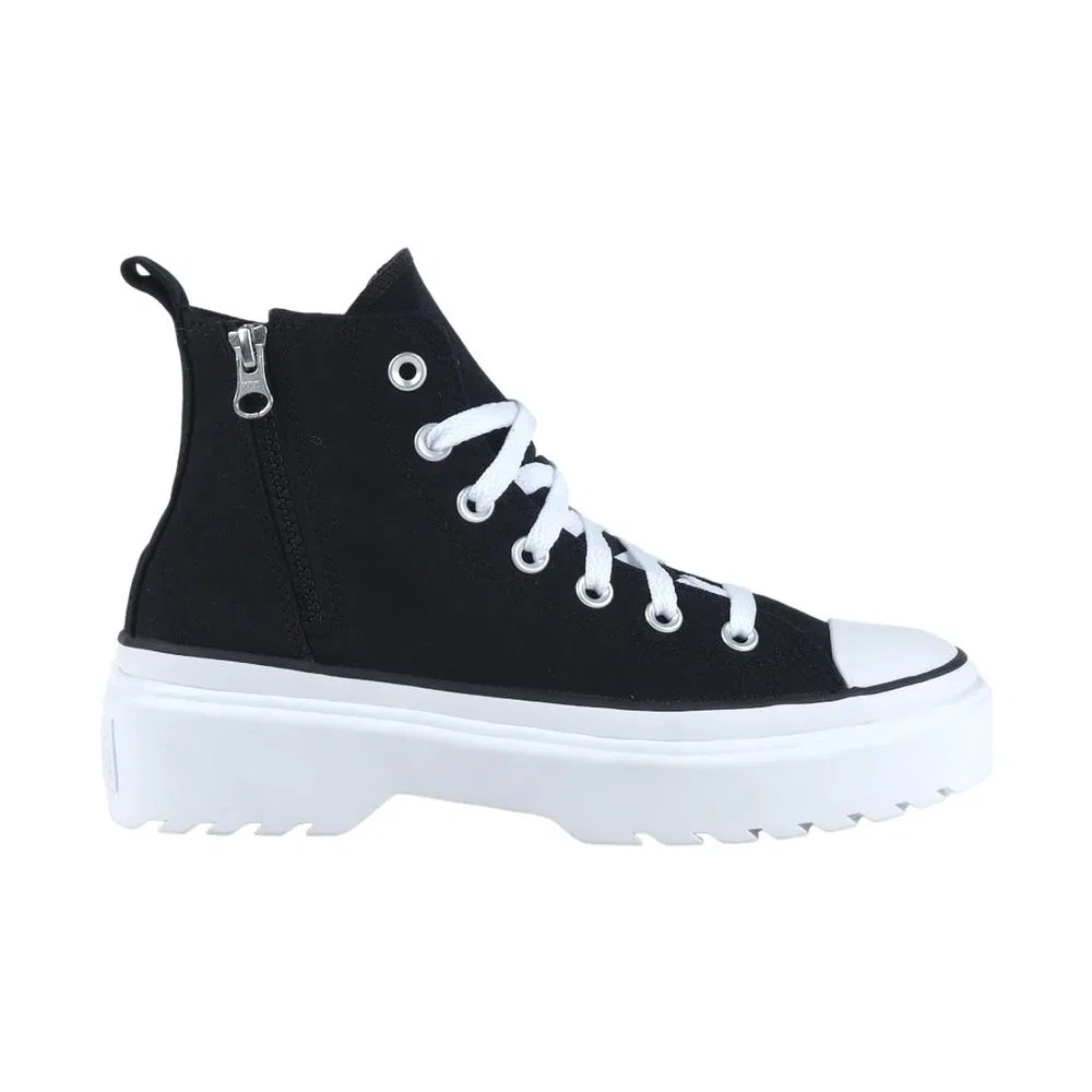 Детские кроссовки Converse с высокой платформой и молнией, Black — фото 4