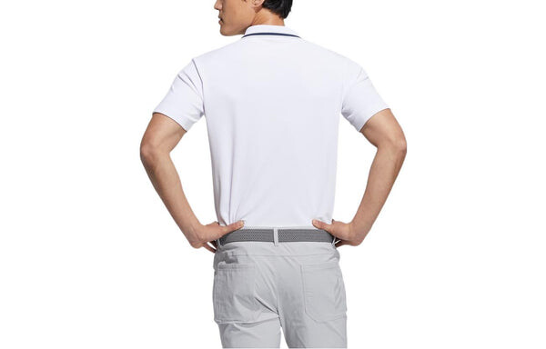Футболка Men's adidas Solid Color Logo Casual Sports Short Sleeve Polo Shirt White, мультиколор — фото 2