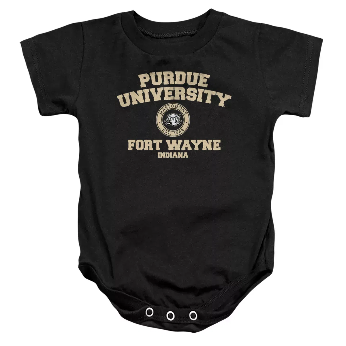 Детский боди-комбинезон с коротким рукавом Purdue University Fort Wayne Circle Logo NCAA, Black