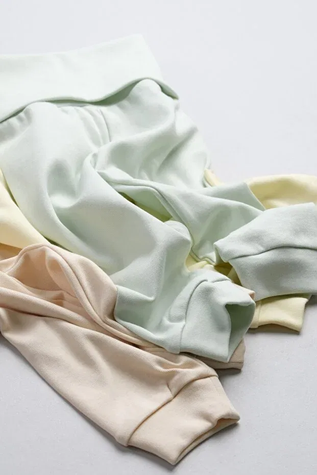 Детский комплект леггинсов с высокой талией Bondberro, Beige / Mint / Yellow — фото 3