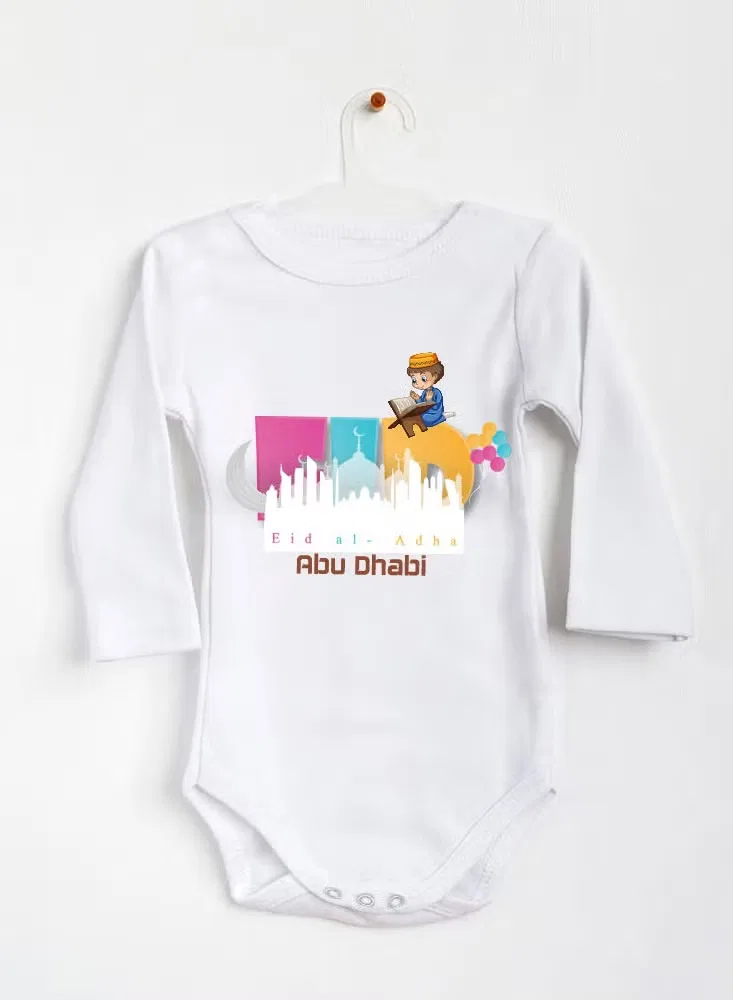 Боди-комбинезон с принтом с длинным рукавом хлопковый Printshop4Me, белый — фото 2