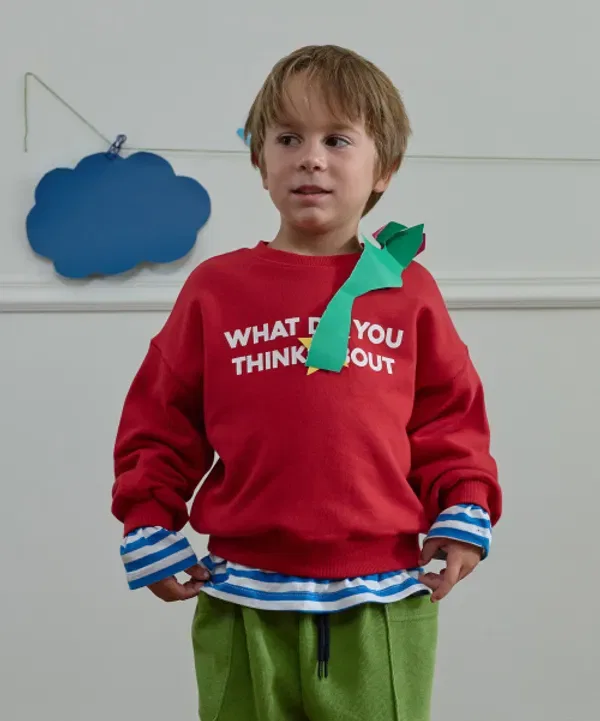 Свитшот детский Whatdoyouthinkabout, красный