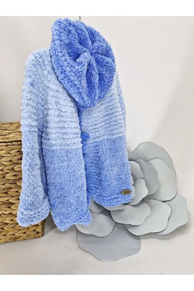 Детский кардиган ручной вязки для мальчиков Evitle, Blue — фото 2