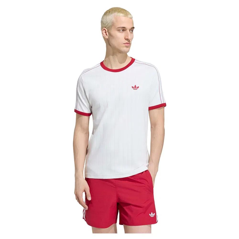 Футболка с коротким рукавом Drop Needle 3 Stripes Adidas Originals, белый