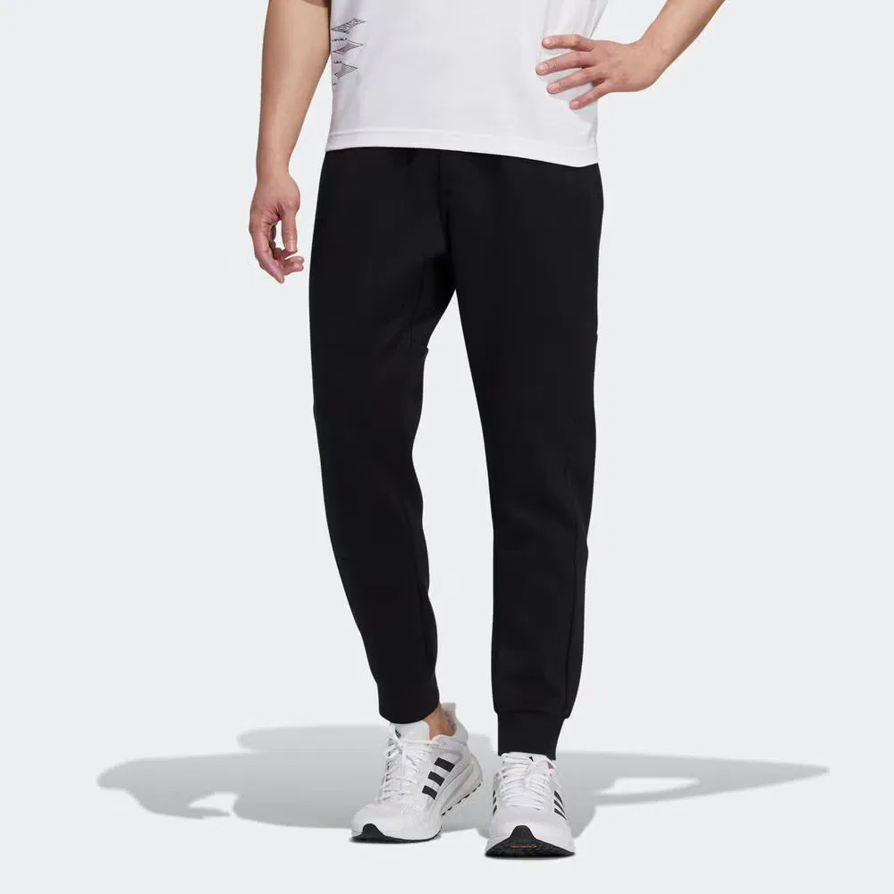 Штаны спортивные однотонные Adidas, черный — фото 2
