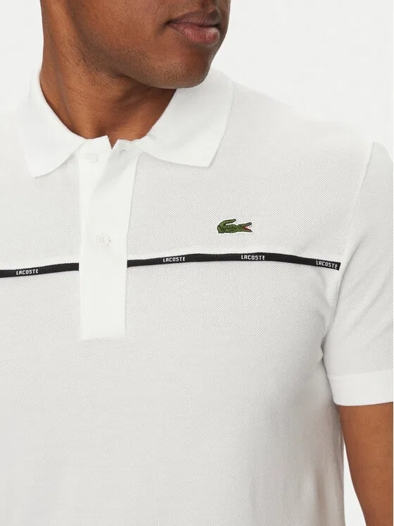 Поло Lacoste Regular Fit, мужское, хлопок, белый — фото 4