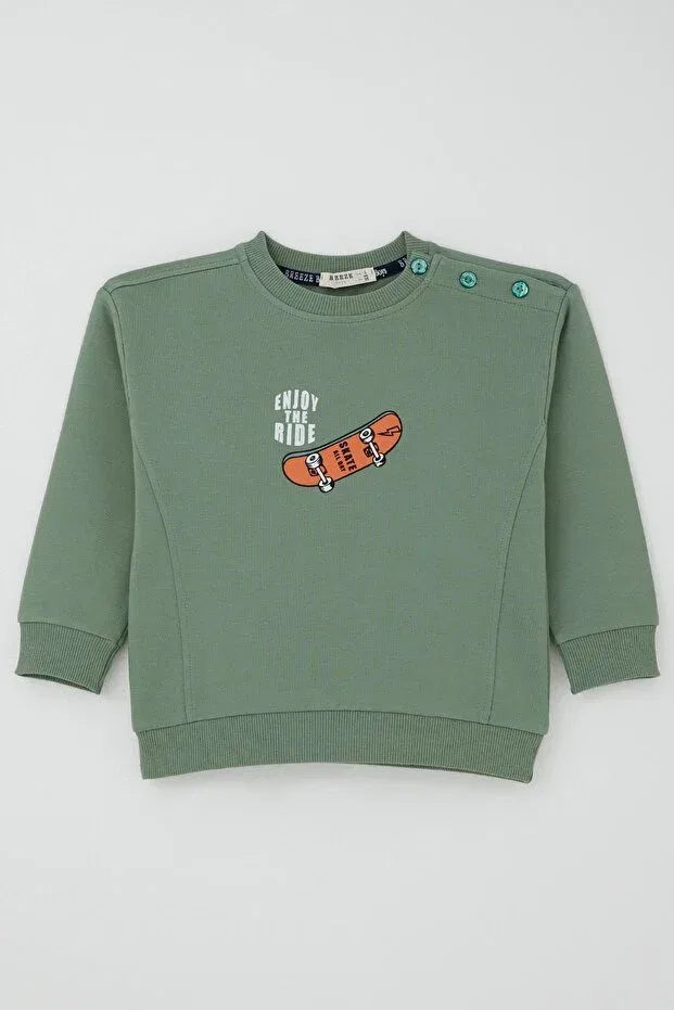 Детский спортивный комплект для мальчиков с принтом Skateboarding Time Breeze, Mint Green — фото 4