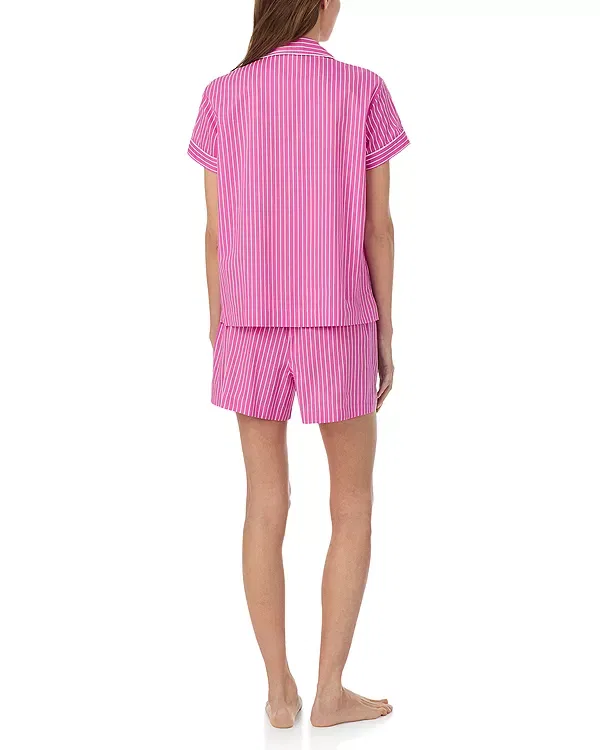 Женский комплект пижамы с коротким рукавом Classic Boxer Pajama Set Ralph Lauren, Pink Stripe — фото 3