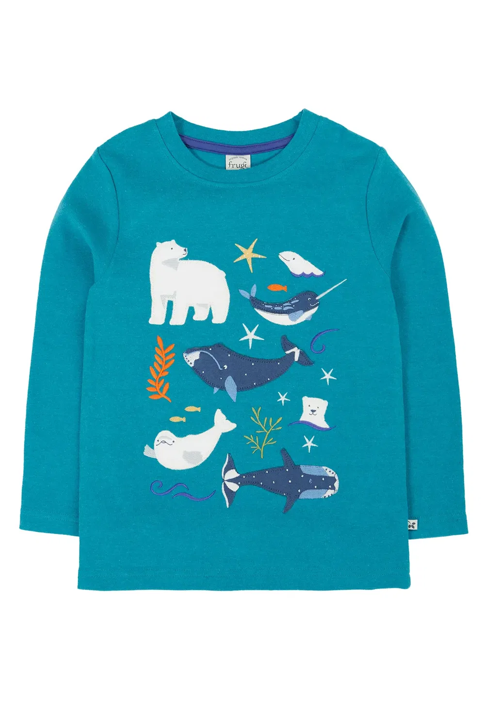 Детская футболка с аппликацией Adventure Frugi, Teal