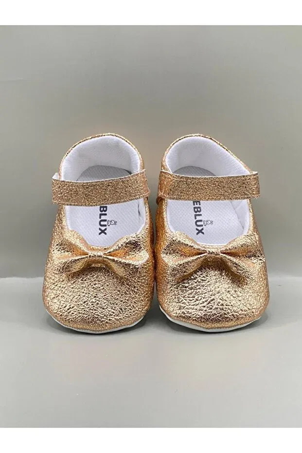 Детские туфельки для девочек с блестками Sparkling ballerina baby girl shoes Bebluxbaby, Rose Gold — фото 2