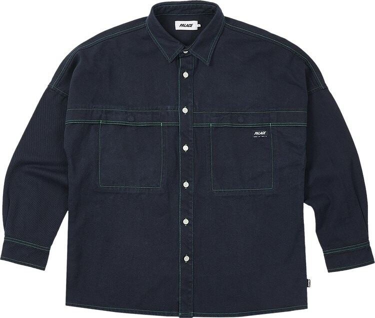 

Рубашка Palace Stitch Up Drop Shoulder Shirt 'Navy', синий