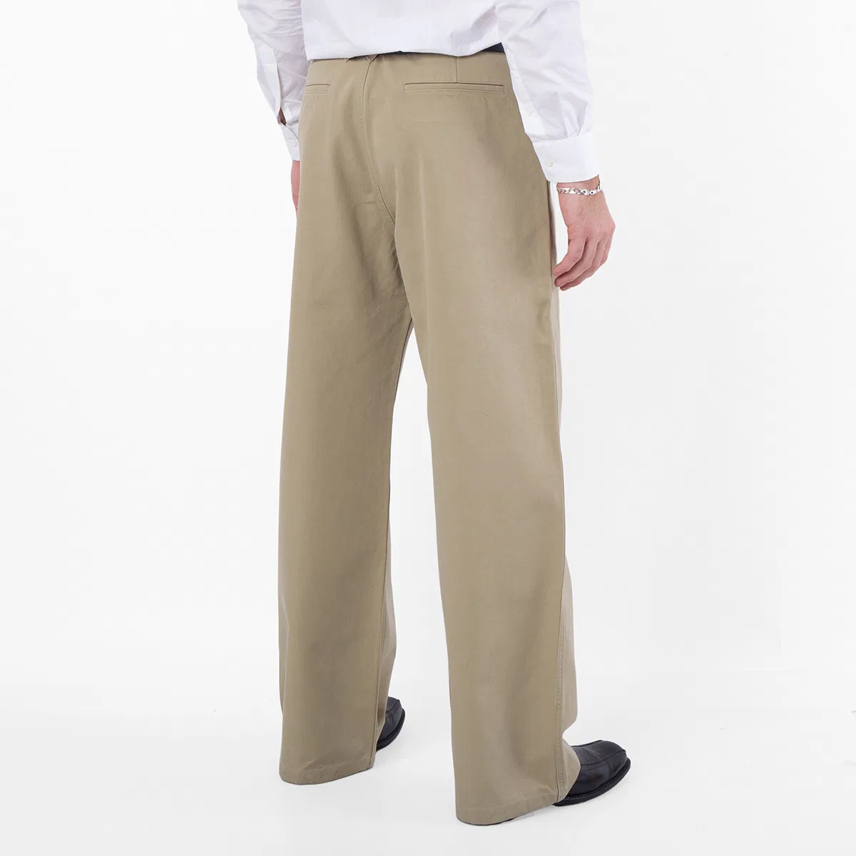 Брюки из хлопка с широкими штанинами Cotton Wide-Leg Trousers Burberry, Hunter — фото 4