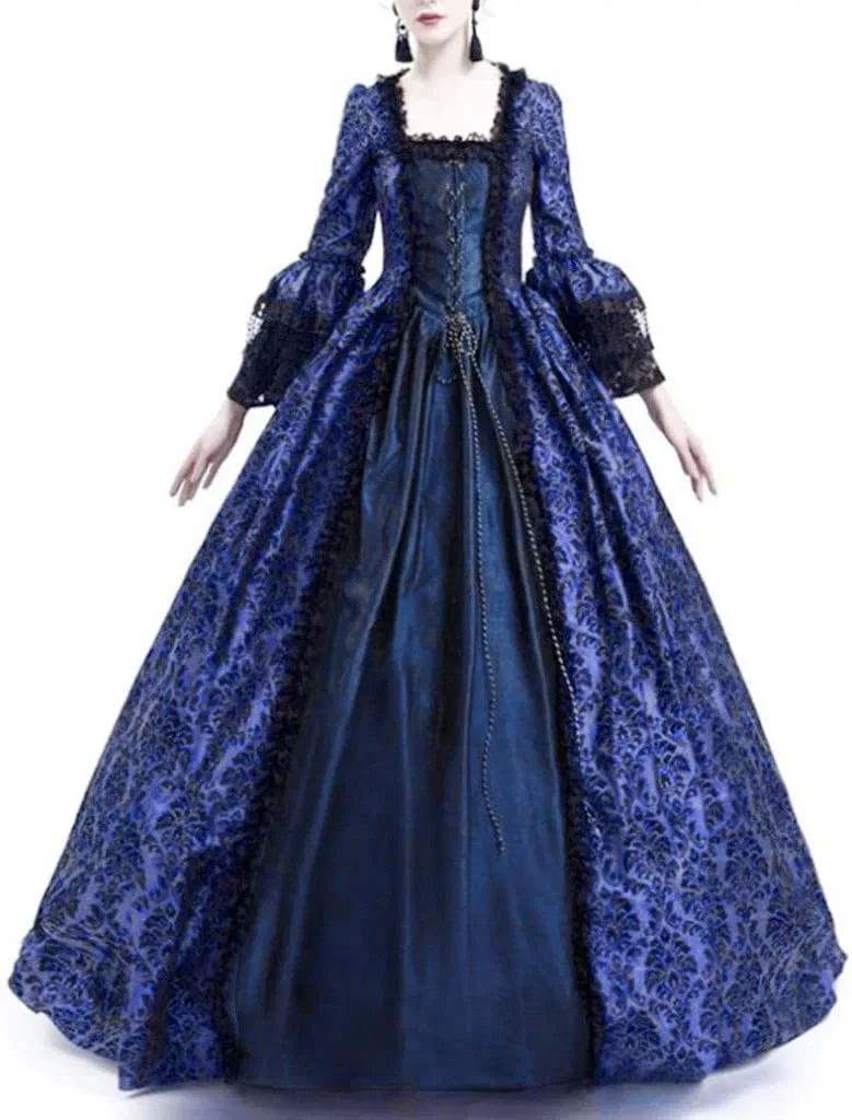 Женское платье-туника с кружевными рукавами-фонариками Victorian Rococo, Navy
