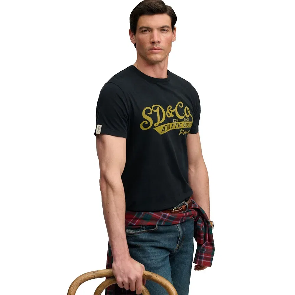 Мужская футболка с принтом Vintage Script Superdry, Black — фото 3