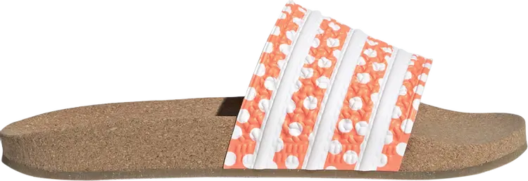 Сандалии Adidas Wmns Adilette Slide 'Polka Dot - Beam Orange Gum', оранжевый — фото 2