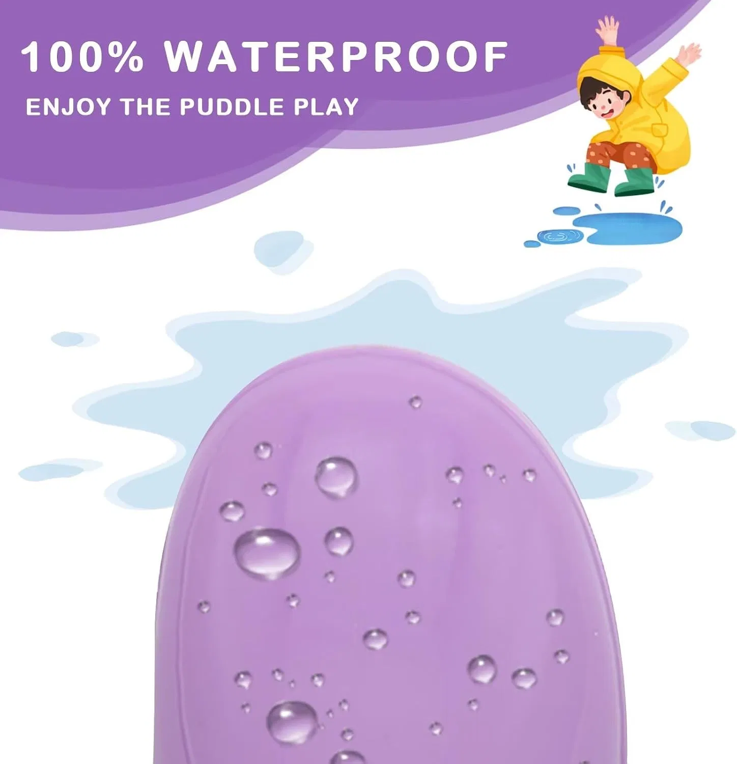 Детские сапоги дождевые для девочек EUXTERPA, Solid Purple — фото 4