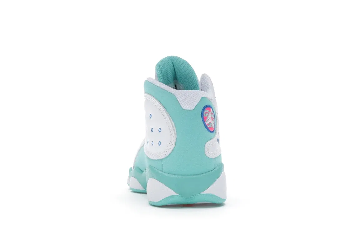 Детские кроссовки Lifestyle Jordan 13 Retro, White/Soar-Green-Pink — фото 4
